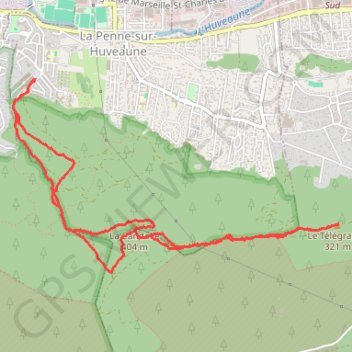 Itinéraire La Candolle et le télégraphe (La Penne - 13), distance, dénivelé, altitude, carte, profil, trace GPS