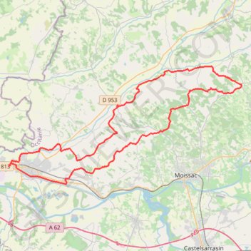 Itinéraire Valence-Piac-Durfort Lacapelette-Montesquieu-Saint Paul d'Espis-Valence, distance, dénivelé, altitude, carte, profil, trace GPS