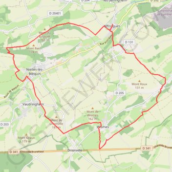 Itinéraire Les Brouillards - Affringues, distance, dénivelé, altitude, carte, profil, trace GPS