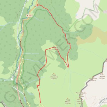 Itinéraire Pont Arnousse - Col Lazaque, distance, dénivelé, altitude, carte, profil, trace GPS