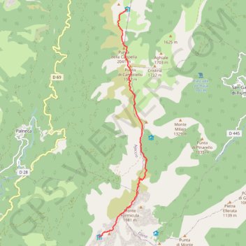 Itinéraire Refuge de Prati - Refuge d'Usciolu, distance, dénivelé, altitude, carte, profil, trace GPS