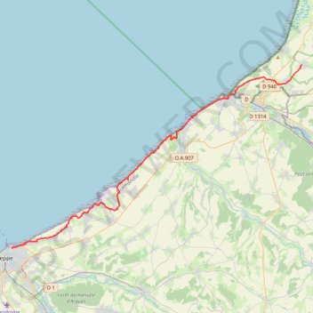 Itinéraire GR21 Dieppe, distance, dénivelé, altitude, carte, profil, trace GPS