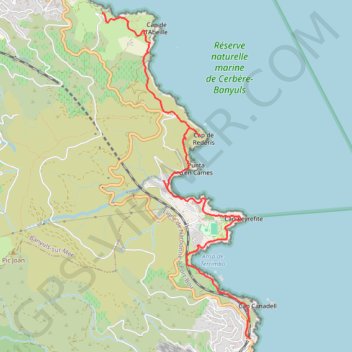Itinéraire De Banyuls à Cerbère par le sentier littoral, distance, dénivelé, altitude, carte, profil, trace GPS