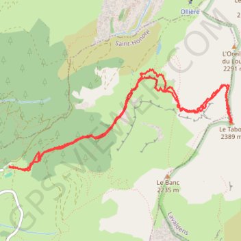 Itinéraire Le Tabor, distance, dénivelé, altitude, carte, profil, trace GPS
