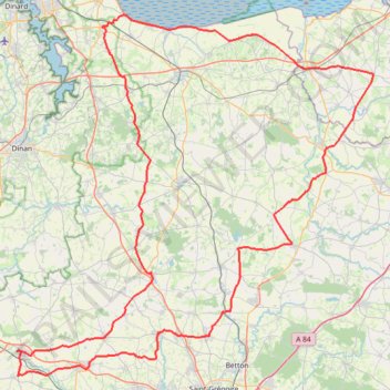 Itinéraire De Brocéliande à la baie du Mont St MichelNouveau parcours, distance, dénivelé, altitude, carte, profil, trace GPS
