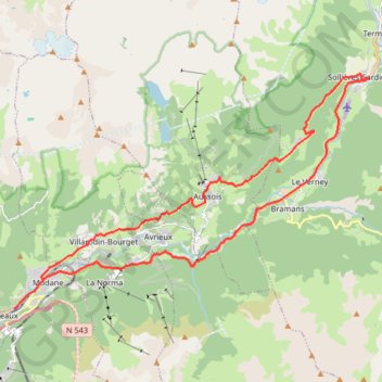 Itinéraire 22 - Tour de l'Esseillon, distance, dénivelé, altitude, carte, profil, trace GPS