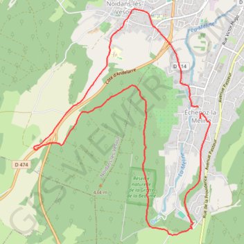 Itinéraire Boucle depuis Échenoz-la-Méline, distance, dénivelé, altitude, carte, profil, trace GPS