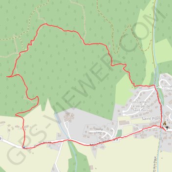 Itinéraire Saint Pons - Puy Bas, distance, dénivelé, altitude, carte, profil, trace GPS