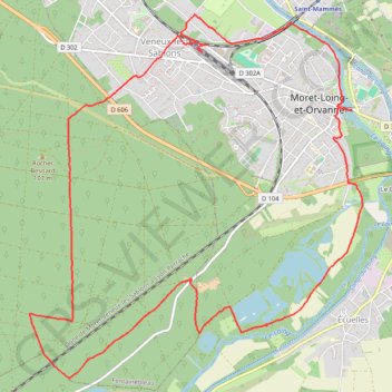 Itinéraire Boucle à partir de Moret-sur-Loing, distance, dénivelé, altitude, carte, profil, trace GPS
