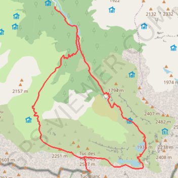 Itinéraire Port de Barlonguère et tuc Blanc depuis le pla de La Lau, distance, dénivelé, altitude, carte, profil, trace GPS