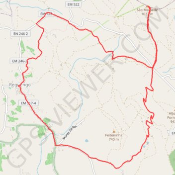 Itinéraire Reguendo, distance, dénivelé, altitude, carte, profil, trace GPS