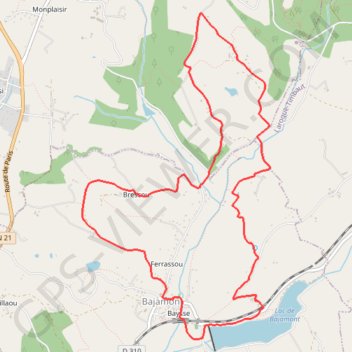 Itinéraire Bajamont, dans les collines de la vallée de la Masse - Pays de l'Agenais, distance, dénivelé, altitude, carte, profil, trace GPS