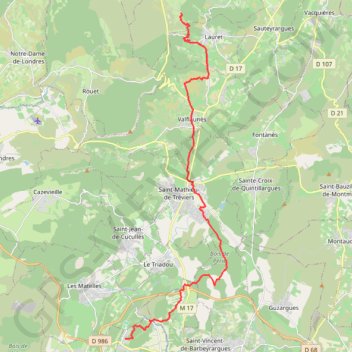 Itinéraire Grande Traversée de l'Hérault - de Saint-Sauveur au Mas Neuf, distance, dénivelé, altitude, carte, profil, trace GPS