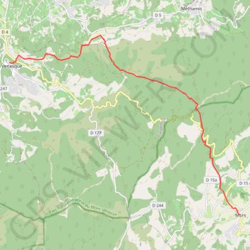 Itinéraire Murs - Venasque, distance, dénivelé, altitude, carte, profil, trace GPS