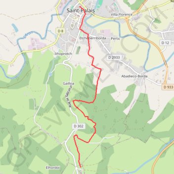 Itinéraire Saint-Palais - Stèle de Gibraltar, distance, dénivelé, altitude, carte, profil, trace GPS
