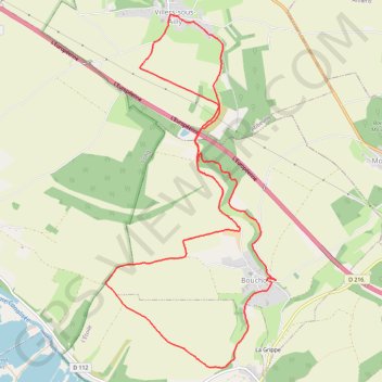 Itinéraire Bouchon (rando chemins en Somme), distance, dénivelé, altitude, carte, profil, trace GPS