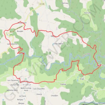 Itinéraire Gorges de la Daronne, distance, dénivelé, altitude, carte, profil, trace GPS