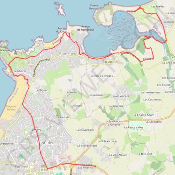 Itinéraire La Guimorais - Saint Malo, distance, dénivelé, altitude, carte, profil, trace GPS