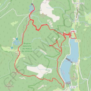 Itinéraire Le grand Ventron, distance, dénivelé, altitude, carte, profil, trace GPS