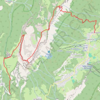 Itinéraire Dent de Crolles - Pas de Rocheplane, distance, dénivelé, altitude, carte, profil, trace GPS