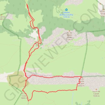 Itinéraire Moulle de Jaüt et pic de Coos depuis Port de Castet, distance, dénivelé, altitude, carte, profil, trace GPS