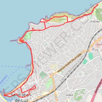 Itinéraire 29-AOU-23 St Jean de Luz - plage Erromardie-17589037, distance, dénivelé, altitude, carte, profil, trace GPS