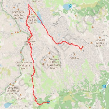 Itinéraire Monte Matto - Col della Paur - Ref Valasco, distance, dénivelé, altitude, carte, profil, trace GPS