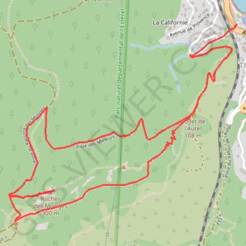 Itinéraire Rocher des Monges, distance, dénivelé, altitude, carte, profil, trace GPS