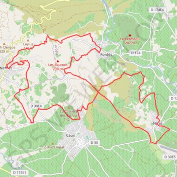 Itinéraire Le Volcan des Baumes, distance, dénivelé, altitude, carte, profil, trace GPS