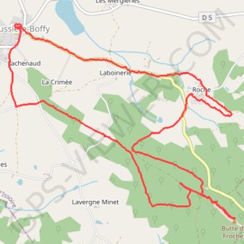 Itinéraire La Mandragore Bussières-Boffy, distance, dénivelé, altitude, carte, profil, trace GPS