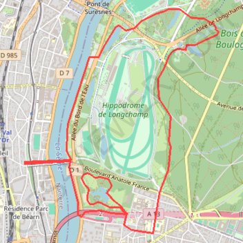 Itinéraire Parc de Rothschild par l'avre, distance, dénivelé, altitude, carte, profil, trace GPS