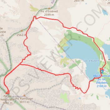 Itinéraire Pic de Néouvielle, distance, dénivelé, altitude, carte, profil, trace GPS