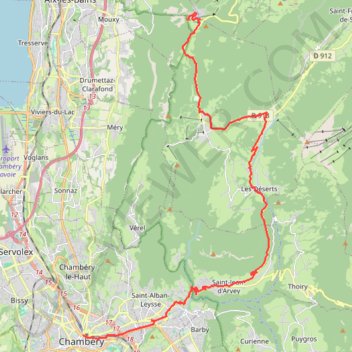 Itinéraire Montée du Mont-Revard depuis Chambéry, distance, dénivelé, altitude, carte, profil, trace GPS