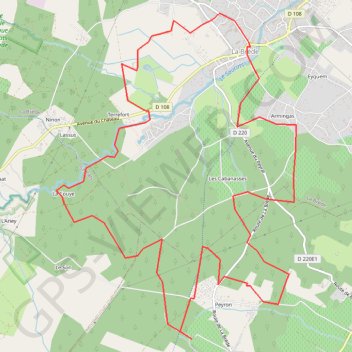 Itinéraire Rando La Brède, distance, dénivelé, altitude, carte, profil, trace GPS