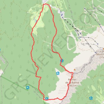 Itinéraire Rochers de la Balme par la Combe de Fer et le Grand Pot, distance, dénivelé, altitude, carte, profil, trace GPS