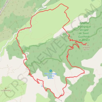 Itinéraire Lavagnes - Roc de la Vigne - Baume de l'Olivier - Ermitage, distance, dénivelé, altitude, carte, profil, trace GPS