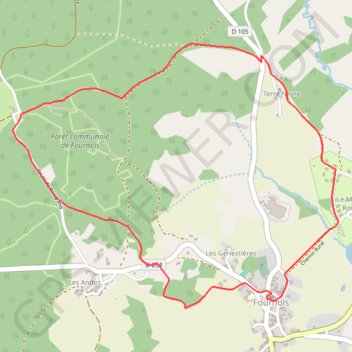 Itinéraire Les Pierres Folles - Fournols, distance, dénivelé, altitude, carte, profil, trace GPS