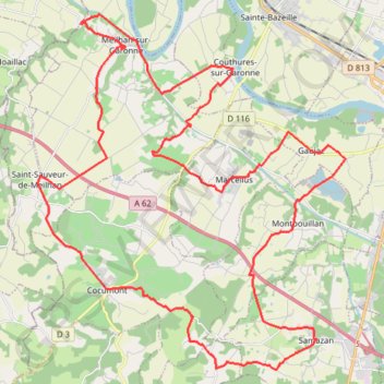 Itinéraire Circuit du Vignoble du Marmandais - Meilhan-sur-Garonne, distance, dénivelé, altitude, carte, profil, trace GPS