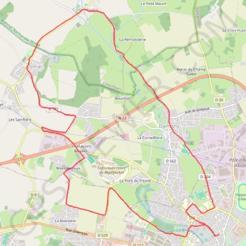 Itinéraire Alençon, Lonrai, Colombiers, distance, dénivelé, altitude, carte, profil, trace GPS