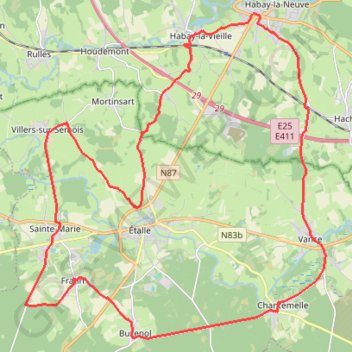 Itinéraire LA DEREN CYCLO 36km, distance, dénivelé, altitude, carte, profil, trace GPS