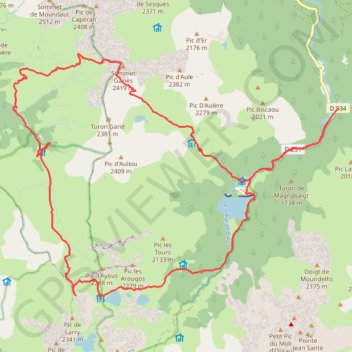 Itinéraire Pic Gaziès, distance, dénivelé, altitude, carte, profil, trace GPS