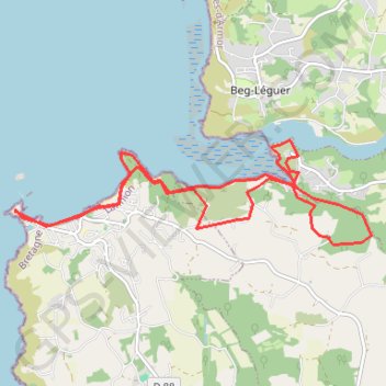 Itinéraire Rando tredrez-yaudet, distance, dénivelé, altitude, carte, profil, trace GPS