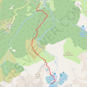 Itinéraire Refuge des 7 laux, distance, dénivelé, altitude, carte, profil, trace GPS