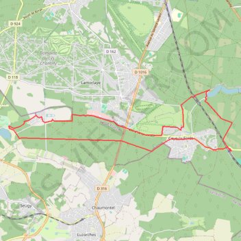 Itinéraire Entre la Gare d'Orry-Ville et l'abbaye de Royaumont, distance, dénivelé, altitude, carte, profil, trace GPS