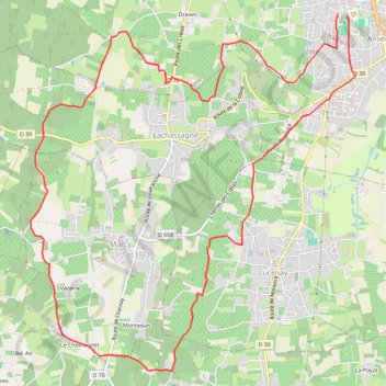 Itinéraire Anse de Lachassagne à Lucenay, distance, dénivelé, altitude, carte, profil, trace GPS