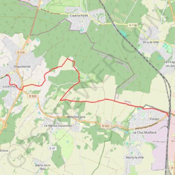 Itinéraire Le Grand Champ, distance, dénivelé, altitude, carte, profil, trace GPS