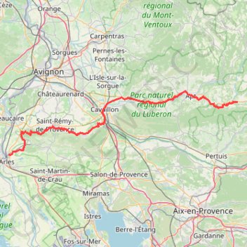 Itinéraire GR653D De Céreste (Alpes-de-Haute-Provence) à Arles (Bouches-du-Rhône), distance, dénivelé, altitude, carte, profil, trace GPS