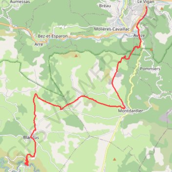 Itinéraire Mon parcours - Chemin de Saint-Guilhem-le-Désert, du Vigan à Saint-Guilhem-le-Désert, distance, dénivelé, altitude, carte, profil, trace GPS
