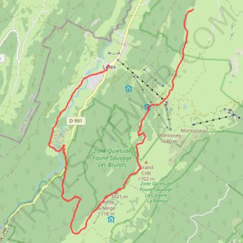 Itinéraire cr-t-de-la-neige-boucle-de-3-jours-en-raquettes-depuis-l-lex, distance, dénivelé, altitude, carte, profil, trace GPS