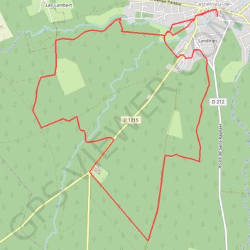 Itinéraire Landiran (33), distance, dénivelé, altitude, carte, profil, trace GPS